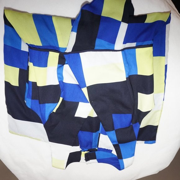 Milly Avant-Garde Geometric Op-Art Cubist Colorblock Wrap Mini Sheer Dress NWT 4 - Picture 5 of 11